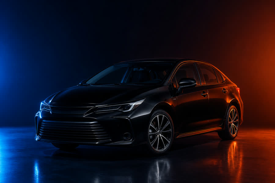 Sedan preto premium da categoria Black